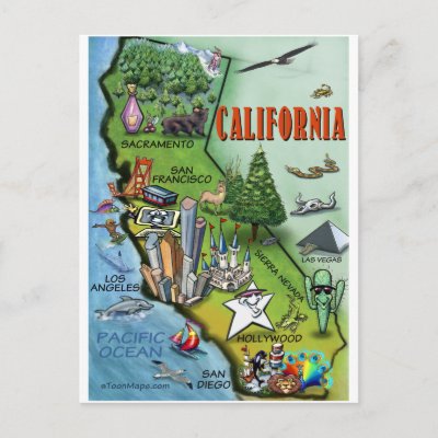 California Map Post Card
