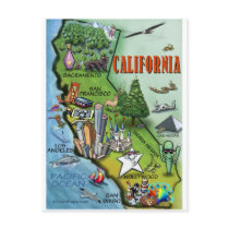 California Map postcards