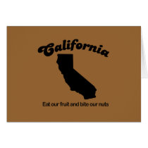 California Motto - Eat our fruit and bite our nuts cards
