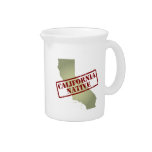 California Native Stamped on Map Beverage Pitchers