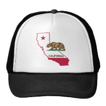 California Outline and Flag Mesh Hats
