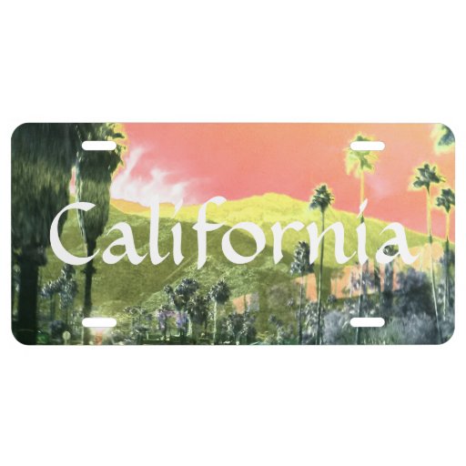 California Palm Trees Aluminum License Plate Zazzle