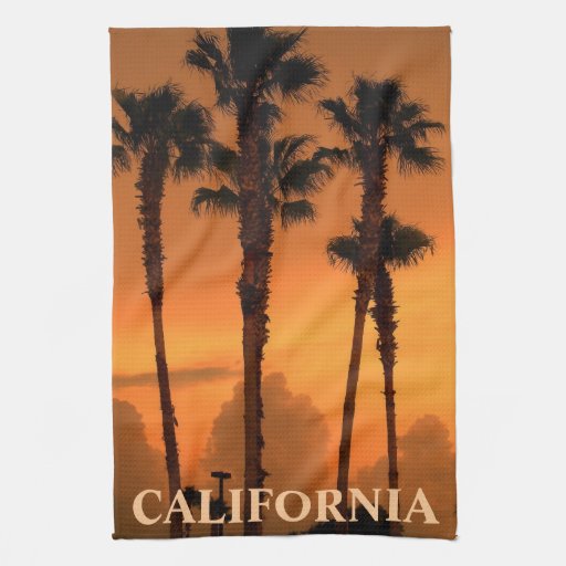California Palm Trees Gold Coast MoJo Kitchen Towe Towel Zazzle