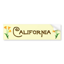 California Poppy Art Deco Bumper Sticker