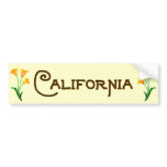 California Poppy Art Deco Bumper Sticker
