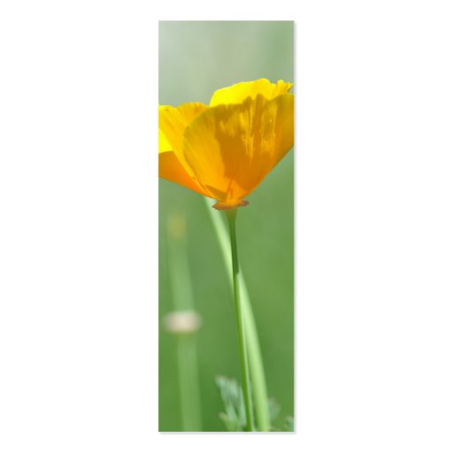 California poppy bookmark business card template (front side)