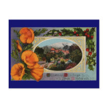 California Poppy Vintage Christmas Postcards