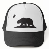 California Republic Bear - Black Mesh Hats