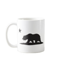 California Republic Bear - Black Mugs