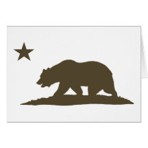 California Republic Bear - Brown Greeting Cards