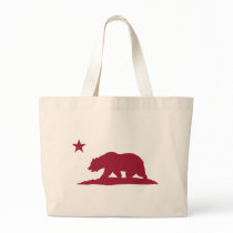 California Republic Bear - Red Canvas Bags