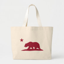 California Republic Bear - Red Canvas Bags