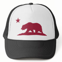 California Republic Bear - Red Mesh Hat
