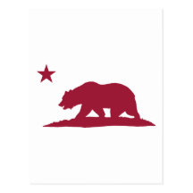 California Republic Bear - Red Postcards