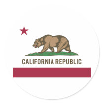 California Republic Flag - Color Round Sticker