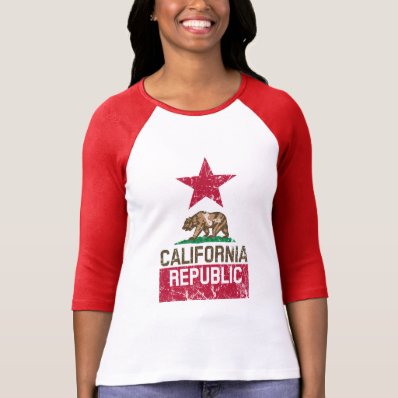 CALIFORNIA REPUBLIC State Flag Grunge Distressed Shirt