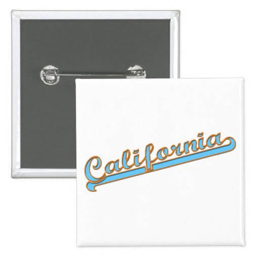 California Retro Surfer Logo Teal Button
