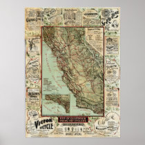 "California Roads For Cyclists" (1896) SEE NOTE Poster