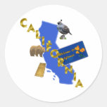 California Round Stickers