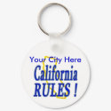 California Rules ! keychains by TShirtDotCom California Rules ! keychains