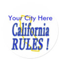 California Rules ! stickers by TShirtDotCom California Rules ! stickers