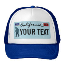 California Sasquatch License Plate Hats