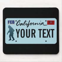 California Sasquatch License Plate Mousepad