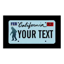 California Sasquatch License Plate Posters