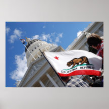California State Capitol and Flag Posters