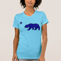 California state flag blue bear symbol ladies tee