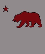California state flag red bear symbol ladies tee