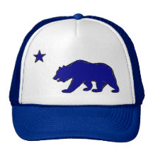 California state flag symbol blue bear hat