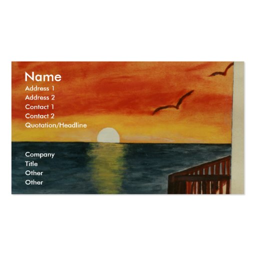 California Sunset Over the Ocean Business Card Art (front side)