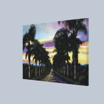 California Sunset showing Palms canvas prints