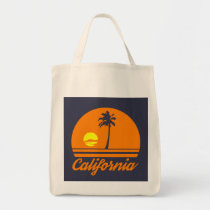 california, sunset, plastic bags banned, grocery shopping, Taske med brugerdefineret grafisk design