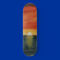 California Sunset West Coast SkateBoard Art by ScenicEarthStudios California Sunset West Coast SkateBoard Art