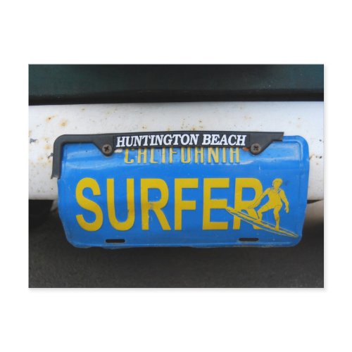 California Surfer License Plate postcard