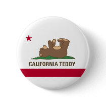California Teddy Bear Flag buttons