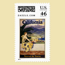 California this summer. Travel by Train  stamps