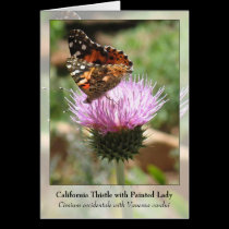 California Thistle with Painted Lady - Notecard cards