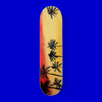 California Tropical Palm Trees Sun Skateboard Art skateboards