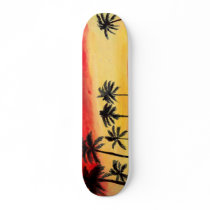 California Tropical Palm Trees Sun Skateboard Art by ScenicEarthStudios California Tropical Palm Trees Sun Skateboard Art