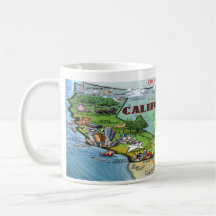 California USA Map Coffee Mugs