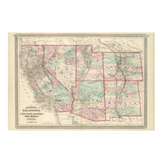 California, Utah, Nevada, Colorado Poster