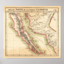 California Vandermaelen, Phillippe Marie 1827 Poster