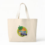 California Volks Dune Buggy with Palms Tote Bags