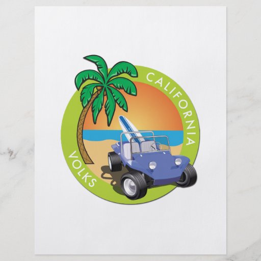 California Volks Dune Buggy with Palms Custom Flyer