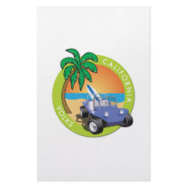 California Volks Dune Buggy with Palms Customized Stationery