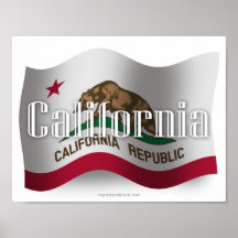 California Waving Flag Posters
