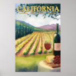 California Wine Country - Vintage Travel Poster